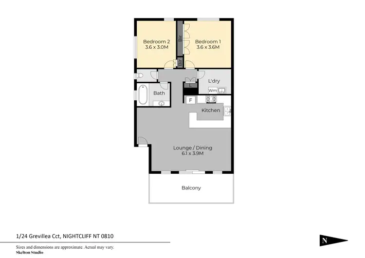 Floorplan of Homely apartment listing, 1/24 Grevillea Circuit, Nightcliff NT 810