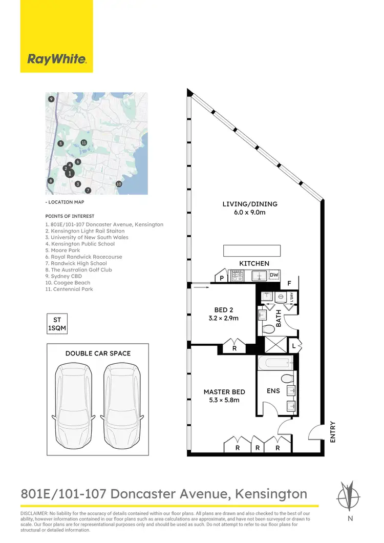 Floorplan of Homely apartment listing, 801 E/101-107 Doncaster Avenue, Kensington NSW 2033