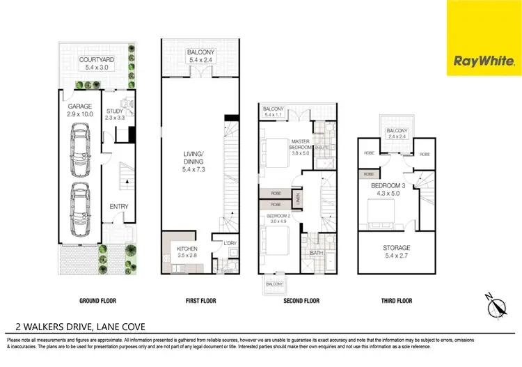 Floorplan of Homely townhouse listing, 2 Walkers Drive, Lane Cove NSW 2066
