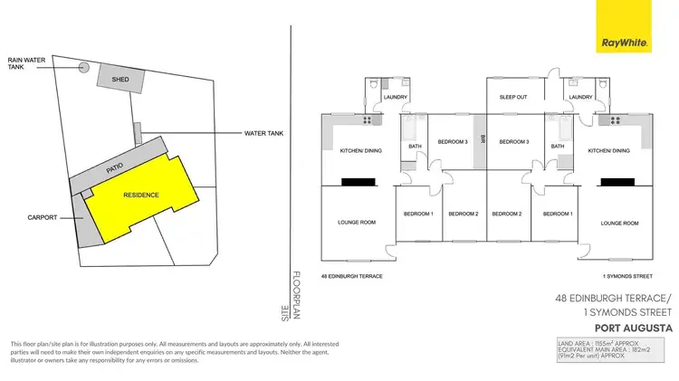 Floorplan of Homely semi-detached listing, 1 Symonds Street & 48 Edinburgh Terrace, Port Augusta SA 5700