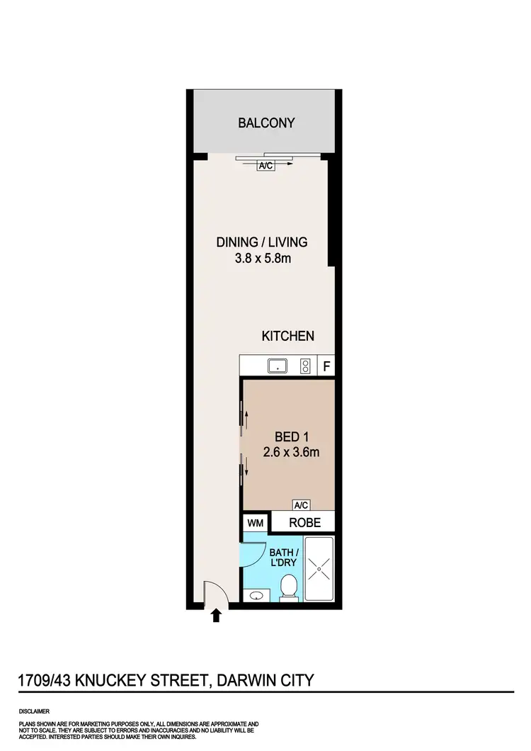 Floorplan of Homely apartment listing, 1709/43B Knuckey Street, Darwin City NT 800
