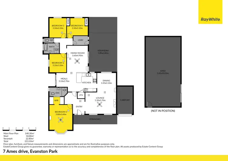 Floorplan of Homely house listing, 7 Ames Drive, Evanston Park SA 5116
