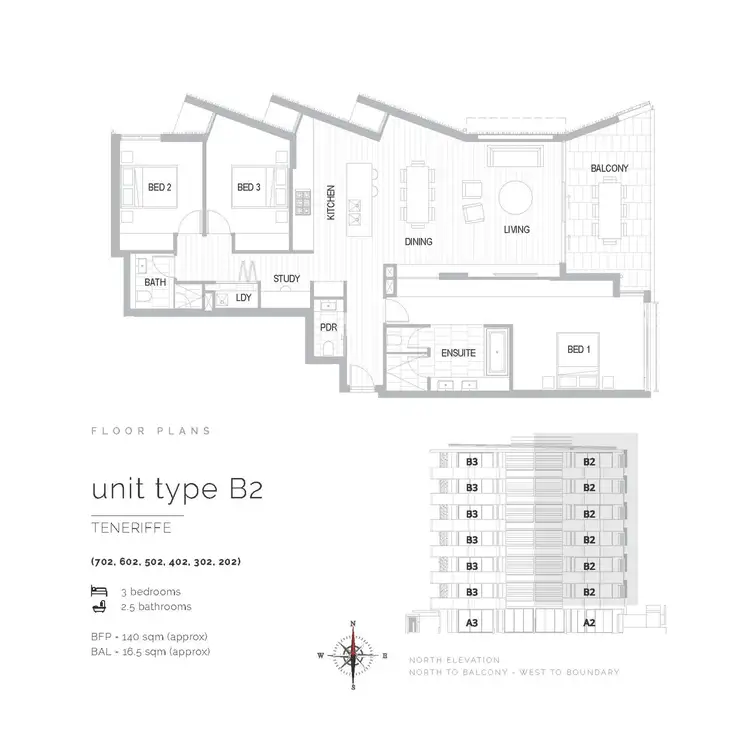 Floorplan of Homely apartment listing, 302/55 Barker Street, New Farm QLD 4005