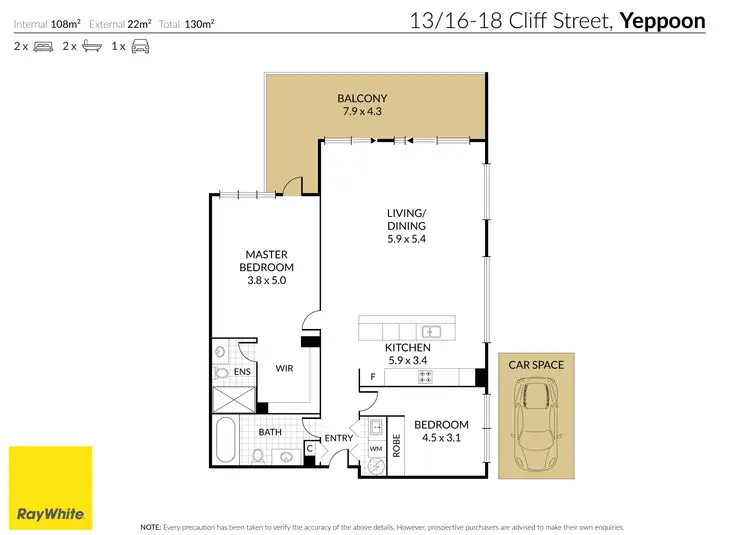 Floorplan of Homely apartment listing, 13/16-18 Cliff Street, Yeppoon QLD 4703