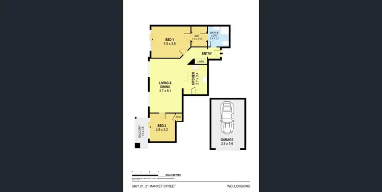 Floorplan of Homely apartment listing, 21/21 Market Street, Wollongong NSW 2500