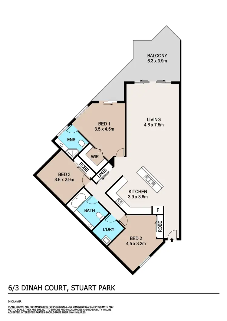 Floorplan of Homely unit listing, 6/3 Dinah Court, Stuart Park NT 820