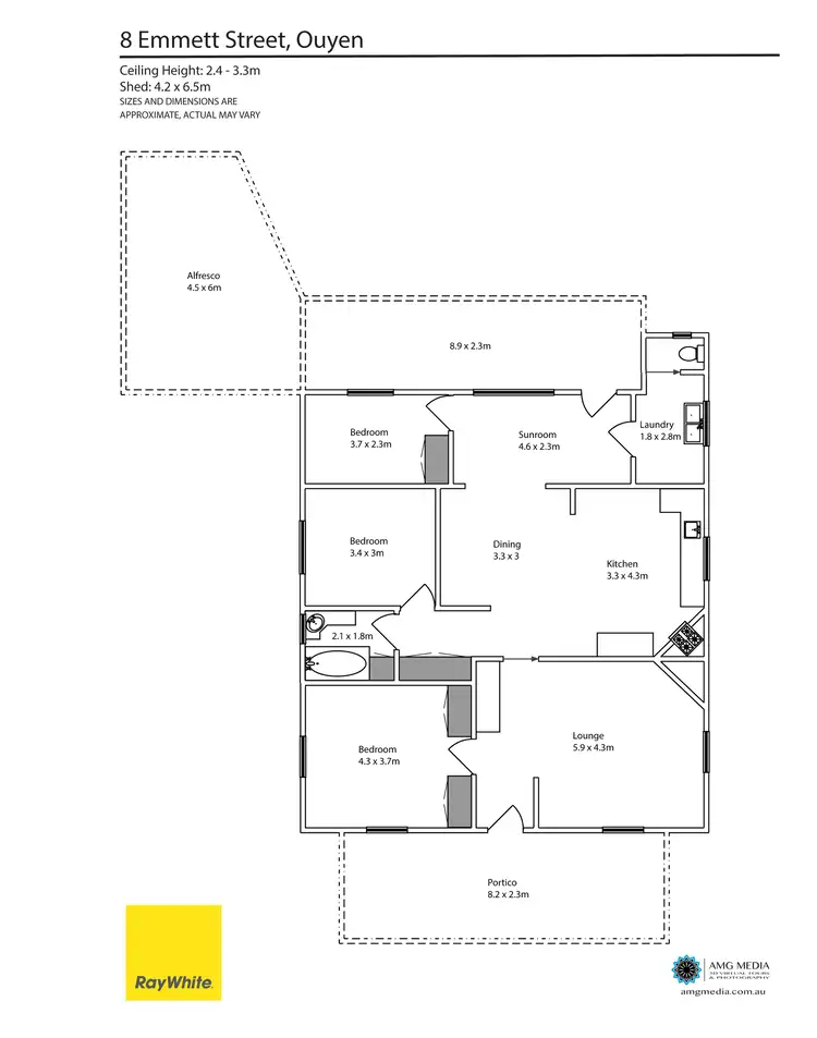 Floorplan of Homely house listing, 8 Emmett Street, Ouyen VIC 3490