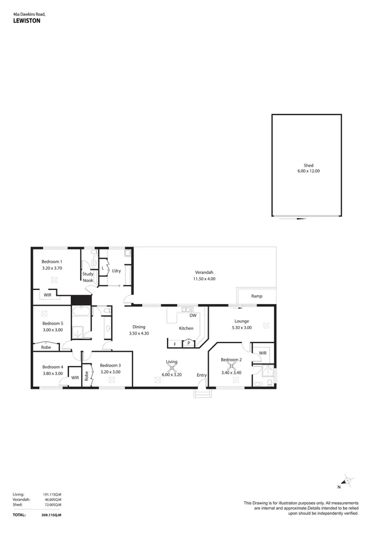 Floorplan of Homely house listing, 46A Dawkins Road, Two Wells SA 5501