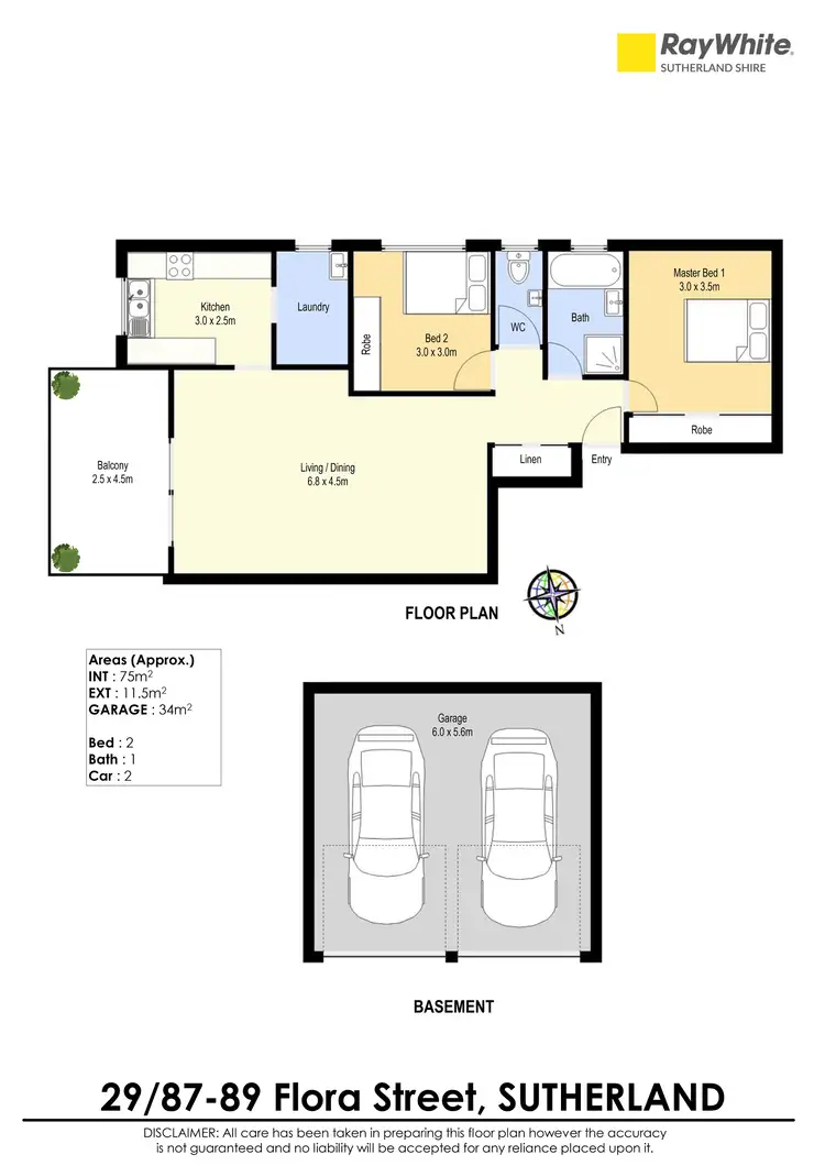 Floorplan of Homely apartment listing, 29/87-89 Flora Street, Sutherland NSW 2232