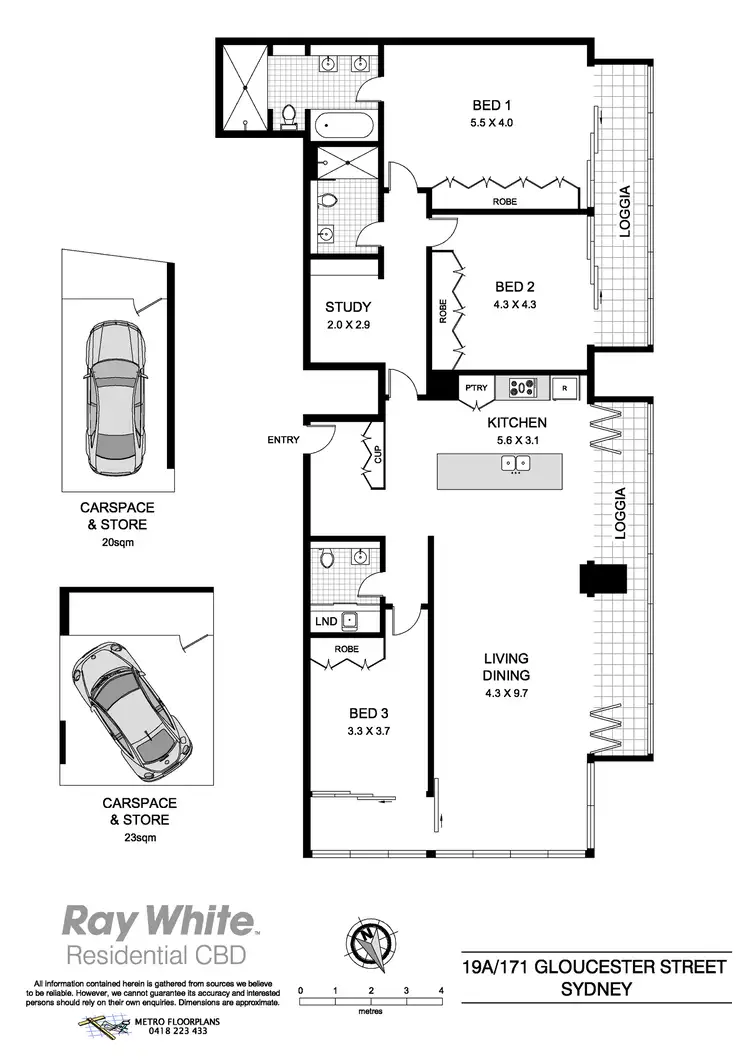 Floorplan of Homely apartment listing, 19A/171 Gloucester Street, Sydney NSW 2000