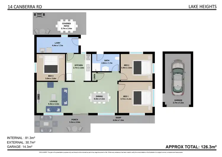 Floorplan of Homely house listing, 14 Canberra Road, Lake Heights NSW 2502
