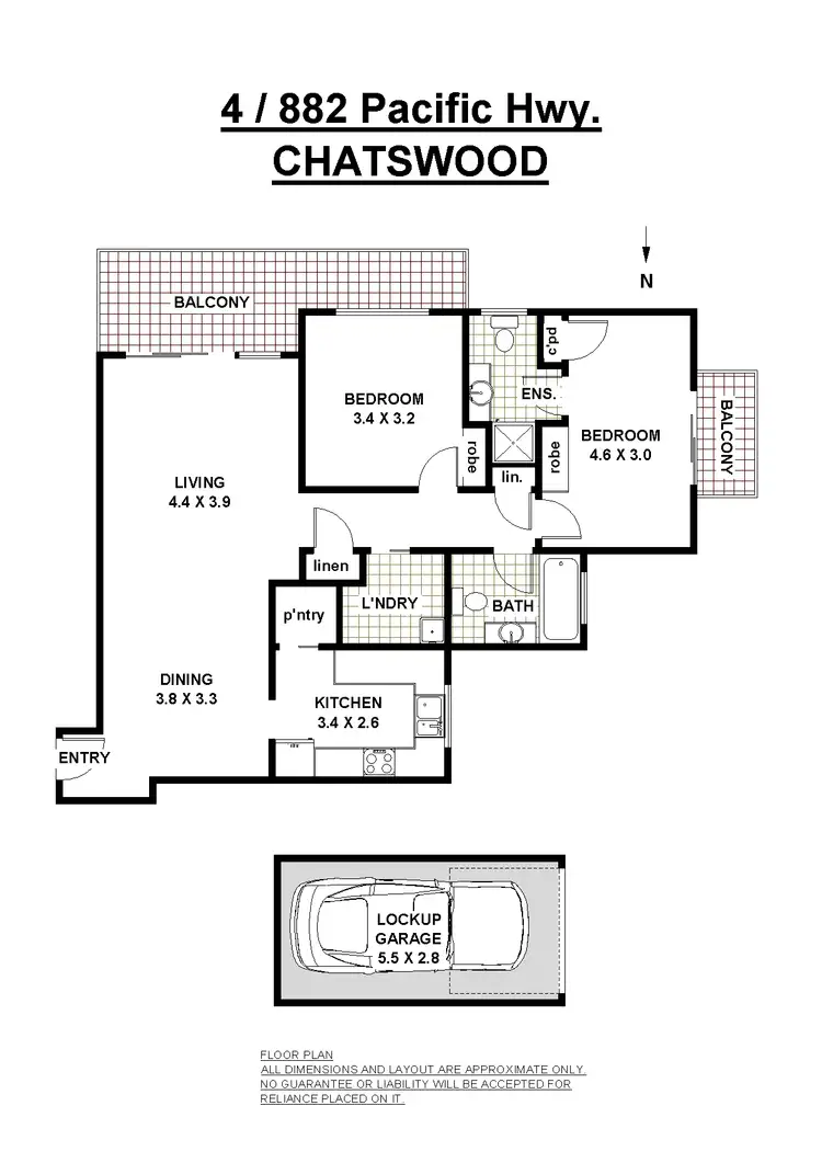 Floorplan of Homely unit listing, 4/882 Pacific Highway, Chatswood NSW 2067
