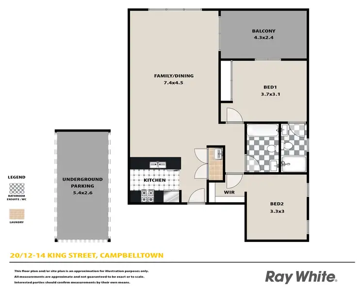 Floorplan of Homely unit listing, 20/12-14 King Street, Campbelltown NSW 2560