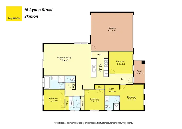Floorplan of Homely house listing, 16 Lyons Street, Skipton VIC 3361
