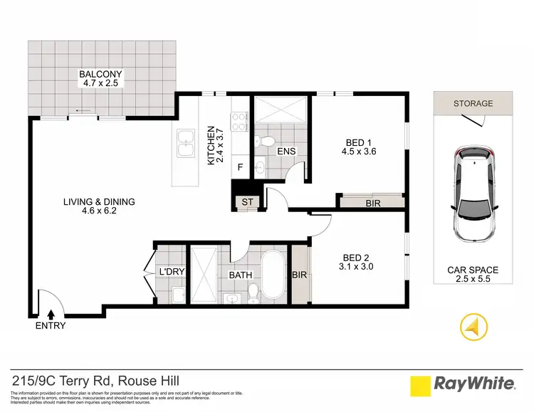 Floorplan of Homely apartment listing, 215/9C Terry Road, Rouse Hill NSW 2155