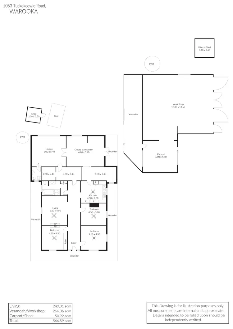 Floorplan of Homely house listing, 1053 Tuckokcowie Road, Warooka SA 5577