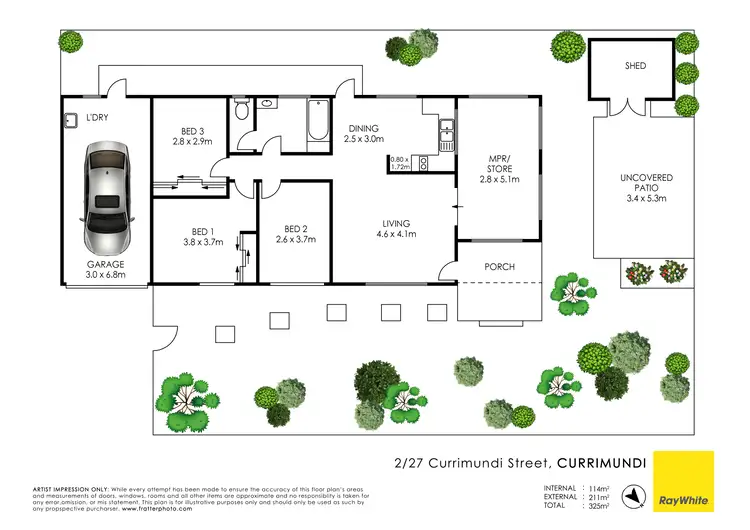 Floorplan of Homely semi-detached listing, 2/27 Currimundi Road, Currimundi QLD 4551