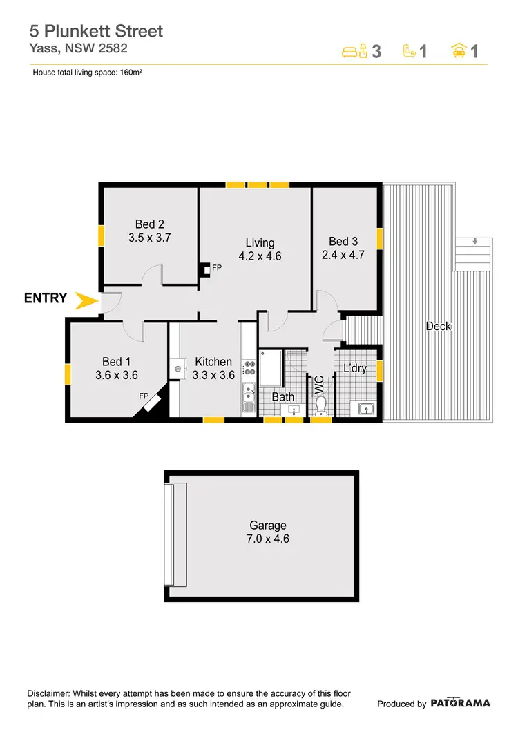 Floorplan of Homely house listing, 5 Plunkett Street, Yass NSW 2582