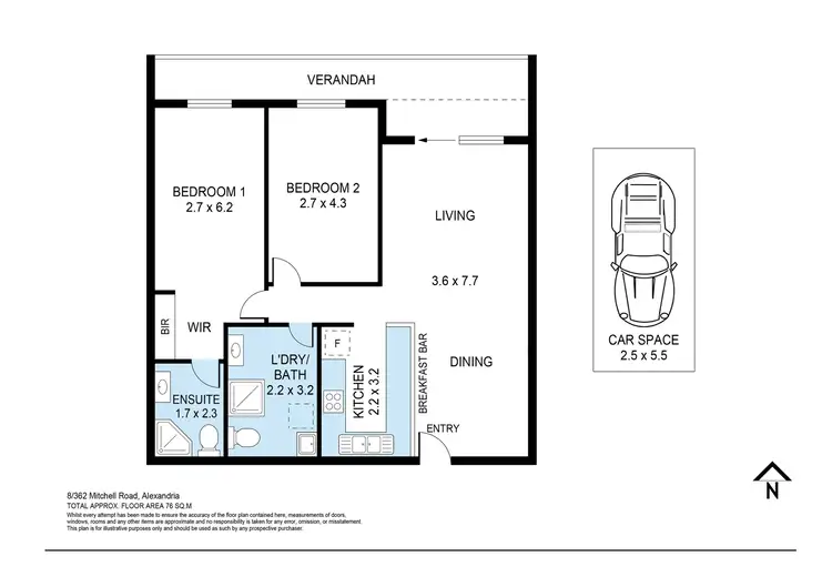 Floorplan of Homely apartment listing, 8/362 Mitchell Road, Alexandria NSW 2015