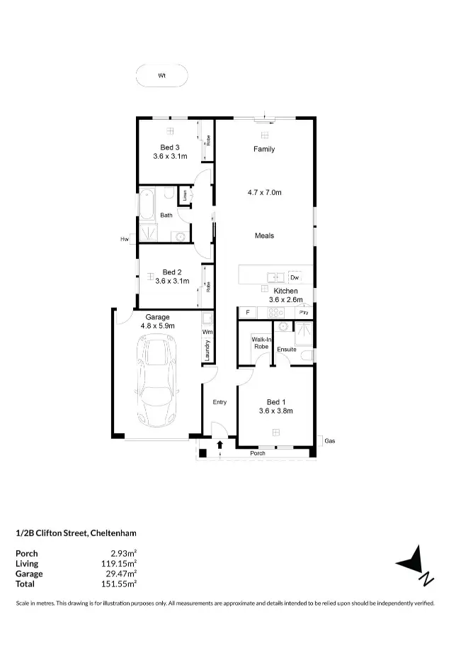Floorplan of Homely house listing, 1/2B Clifton Street, Cheltenham SA 5014