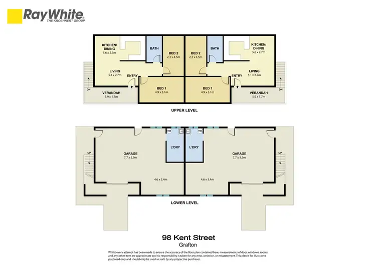 Floorplan of Homely semi-detached listing, 1&2/98 Kent Street, Grafton NSW 2460