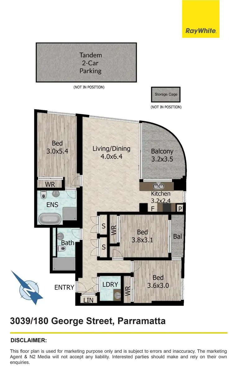 Floorplan of Homely apartment listing, 3039/180 George Street, Parramatta NSW 2150