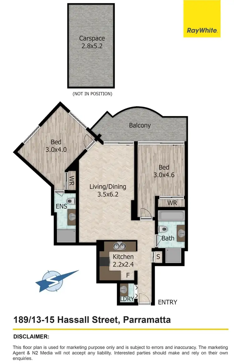 Floorplan of Homely apartment listing, 189/13-15 Hassall Street, Parramatta NSW 2150