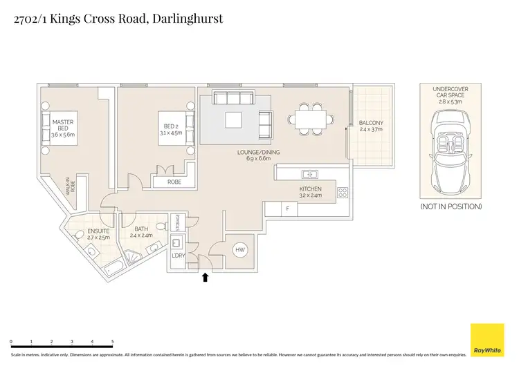 Floorplan of Homely apartment listing, 2702/1 Kings Cross Road, Darlinghurst NSW 2010