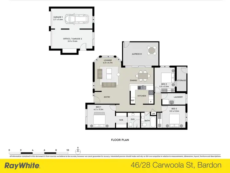 Floorplan of Homely villa listing, 46/28 Carwoola Street, Bardon QLD 4065