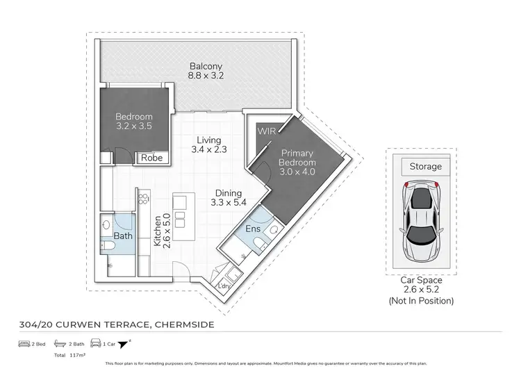 Floorplan of Homely apartment listing, 304/20 Curwen Terrace, Chermside QLD 4032