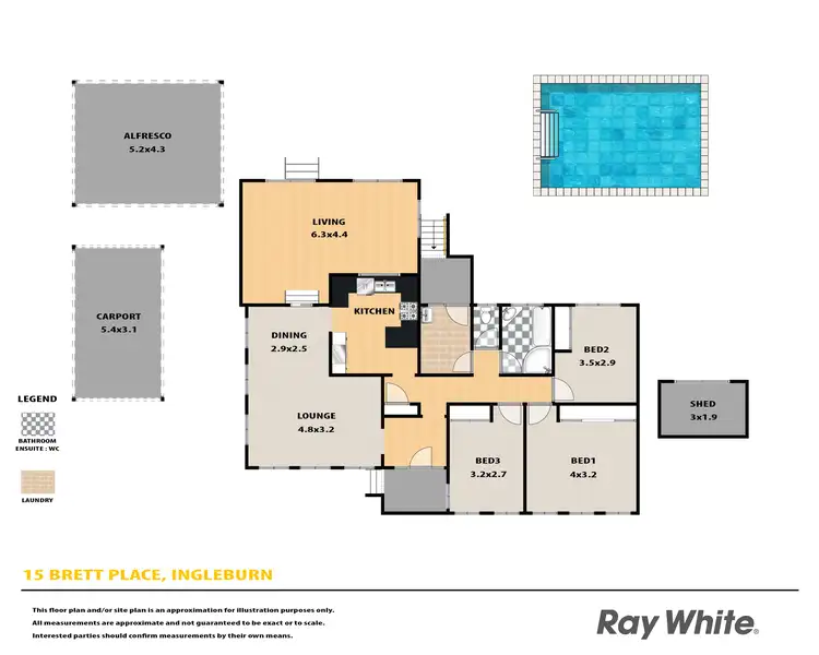 Floorplan of Homely house listing, 15 Brett Place, Ingleburn NSW 2565