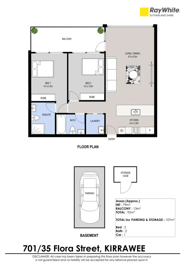 Floorplan of Homely apartment listing, 701/35 Flora Street, Kirrawee NSW 2232