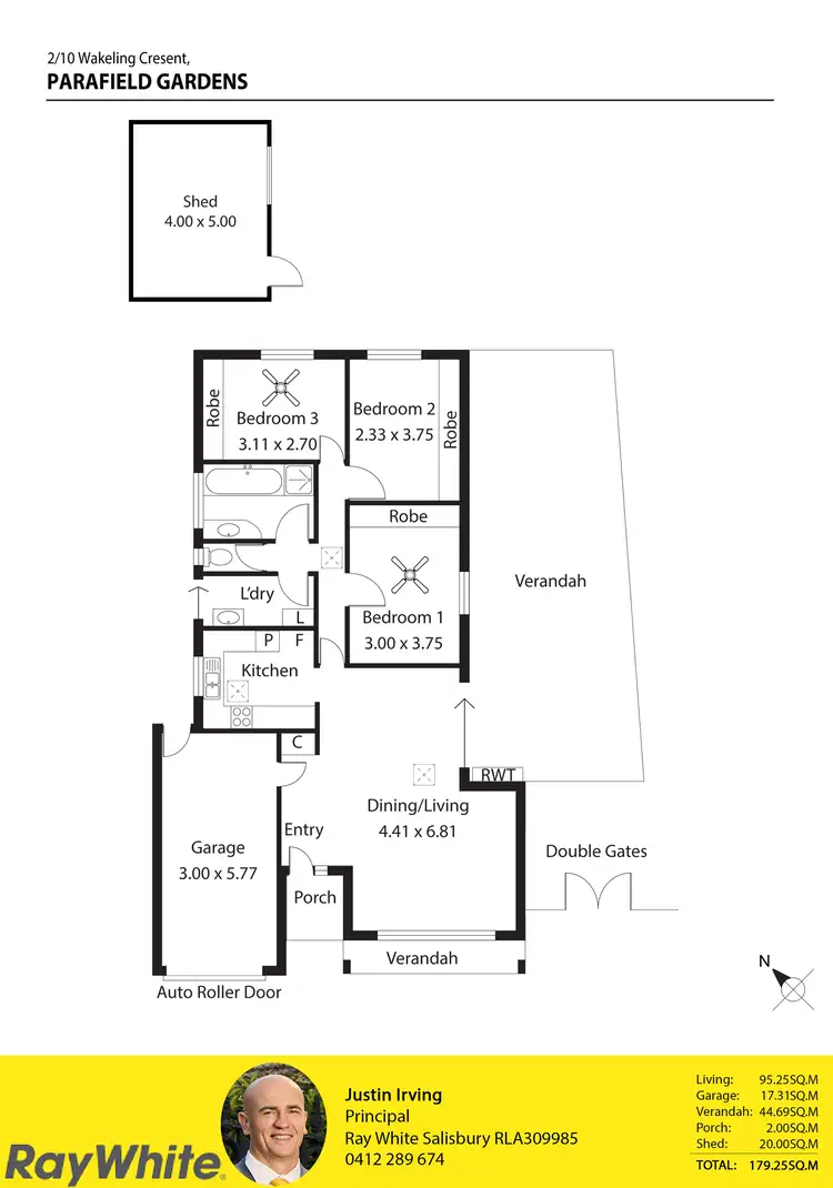 Floorplan of Homely unit listing, 2/10 Wakeling Crescent, Parafield Gardens SA 5107