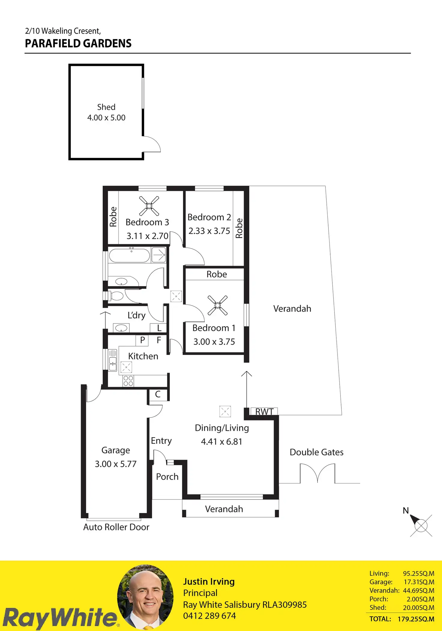 Floorplan of Homely unit listing, 2/10 Wakeling Crescent, Parafield Gardens SA 5107