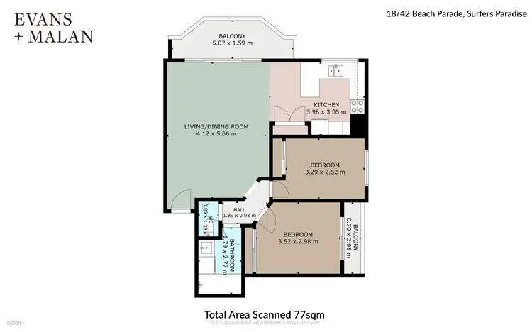 Floorplan of Homely apartment listing, 18/42 Beach Parade, Surfers Paradise QLD 4217