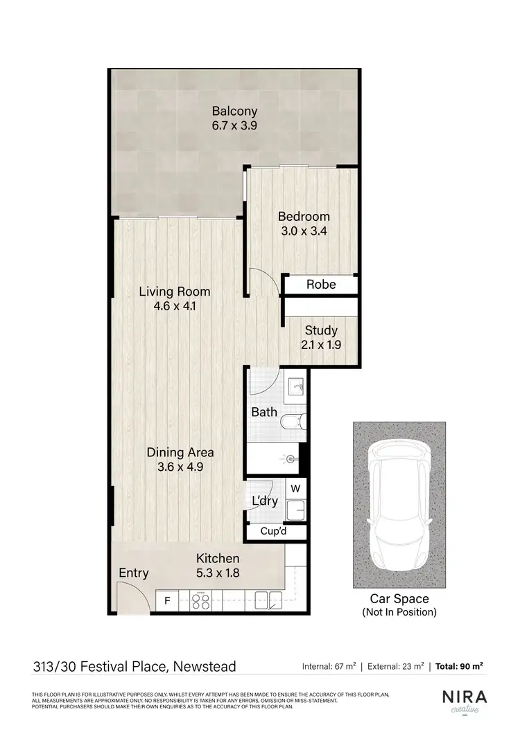 Floorplan of Homely apartment listing, 313/30 Festival Place, Newstead QLD 4006