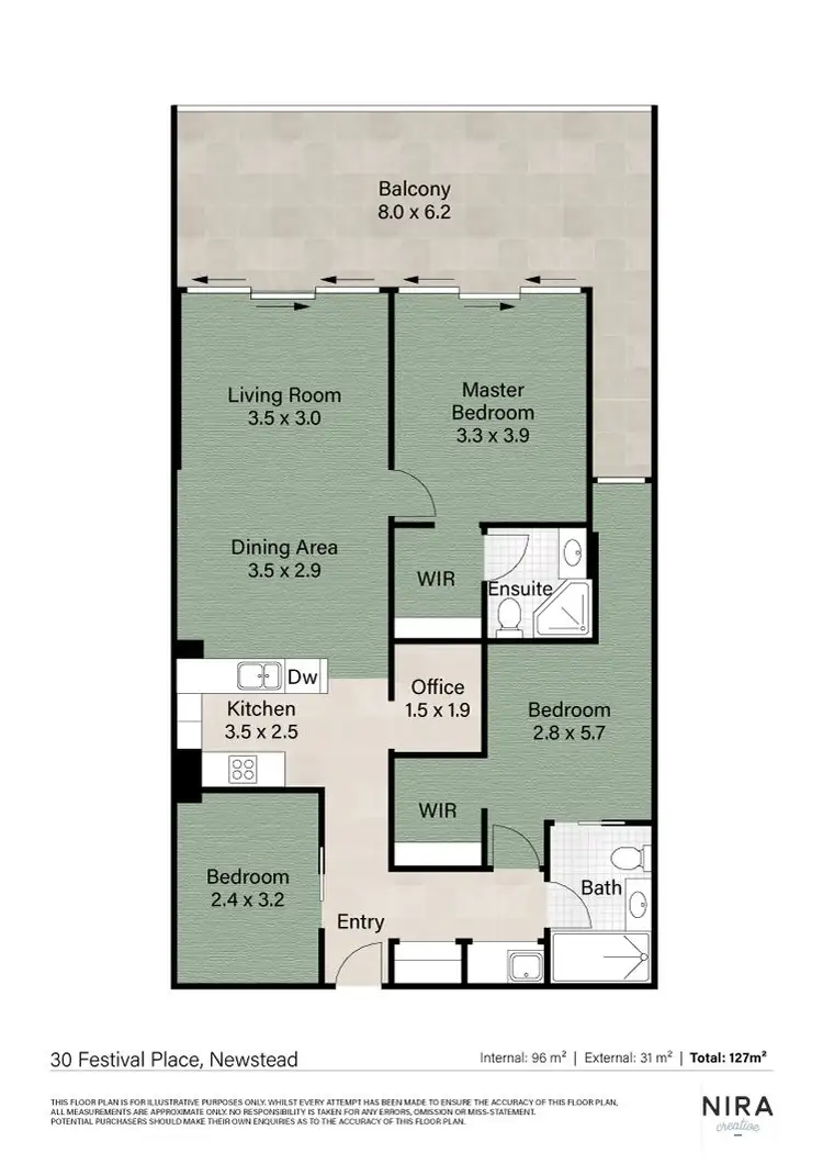 Floorplan of Homely apartment listing, 204/30 Festival Place, Newstead QLD 4006