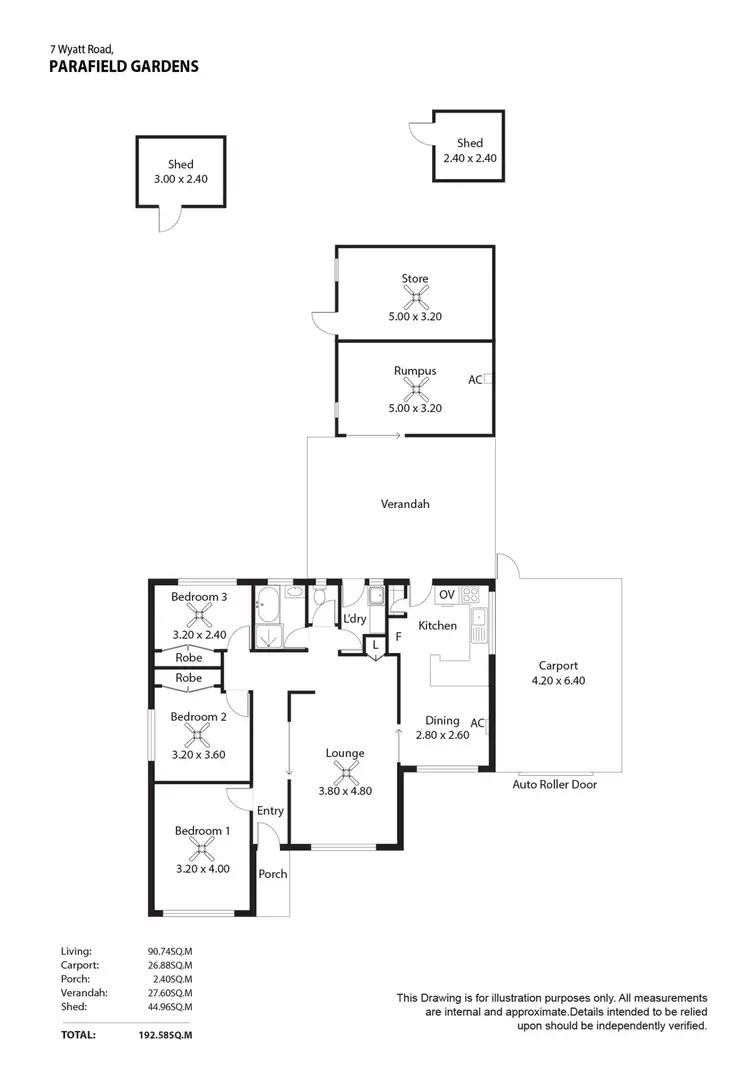 Floorplan of Homely other listing, 7 Wyatt Road, Parafield Gardens SA 5107