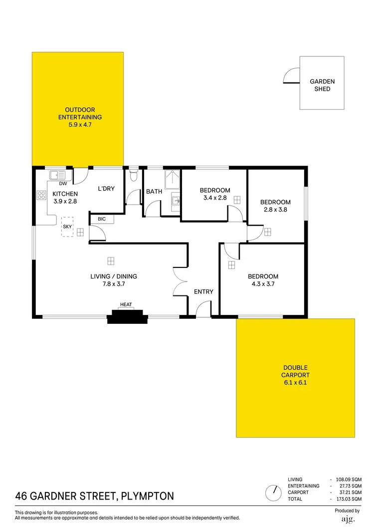 Floorplan of Homely house listing, 46 Gardner Street, Plympton SA 5038