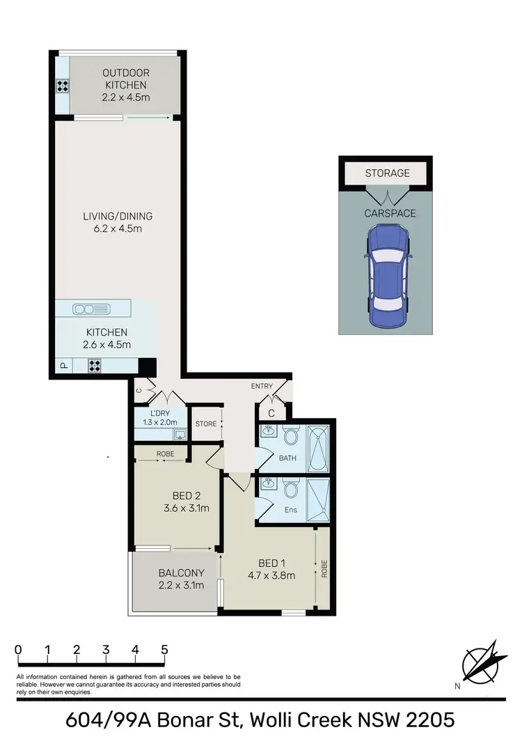 Floorplan of Homely apartment listing, 604/99A Bonar Street, Wolli Creek NSW 2205