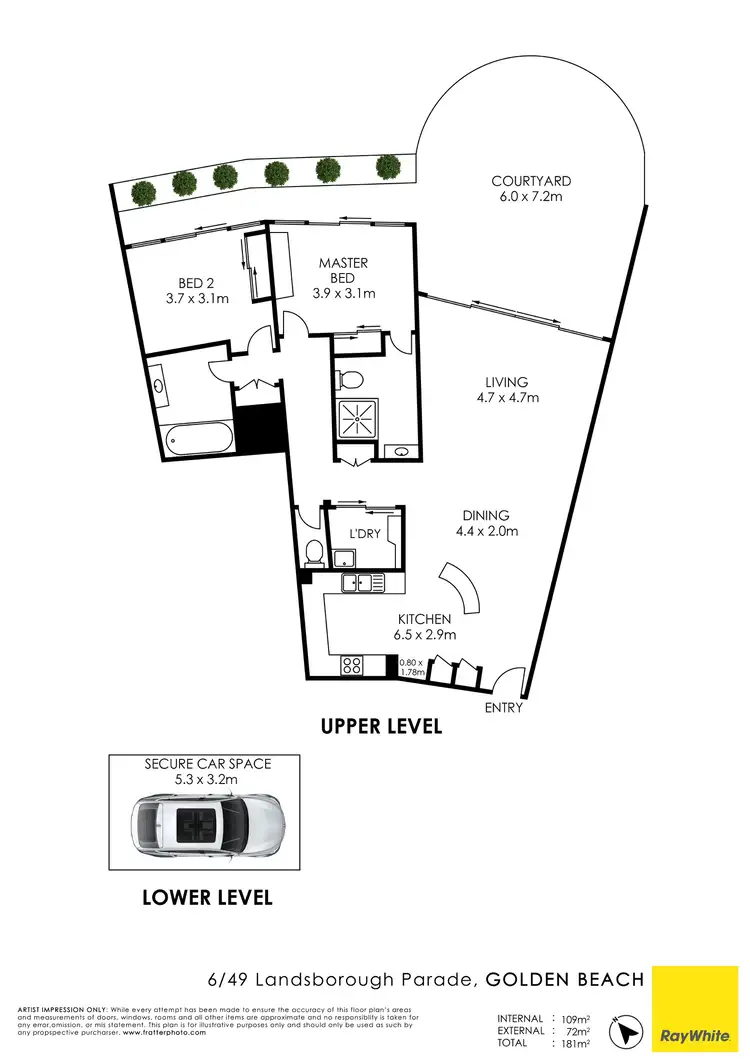 Floorplan of Homely unit listing, 6/49 Landsborough Parade, Golden Beach QLD 4551