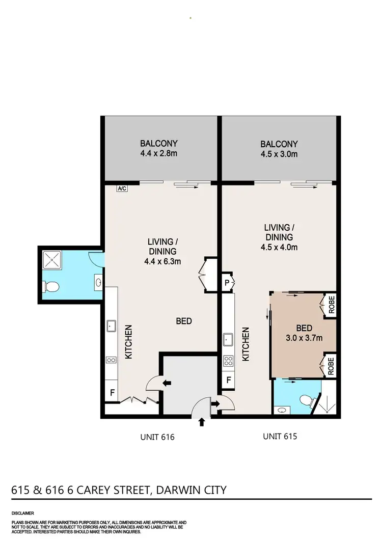 Floorplan of Homely unit listing, 615/6 Carey Street, Darwin City NT 800