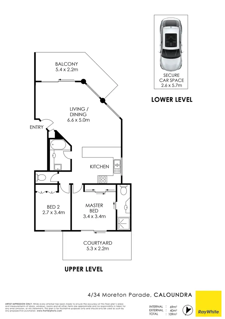 Floorplan of Homely unit listing, Unit 4/34 Moreton Parade, Caloundra QLD 4551
