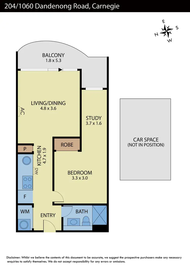 Floorplan of Homely apartment listing, 204/1060 Dandenong Road, Carnegie VIC 3163
