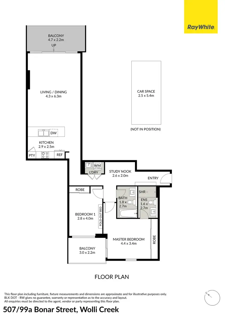 Floorplan of Homely apartment listing, 507/99A Bonar Street, Wolli Creek NSW 2205