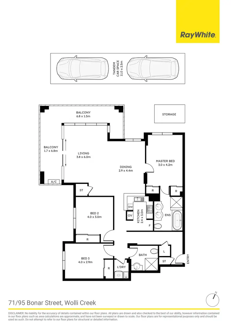 Floorplan of Homely apartment listing, 71/95 Bonar Street, Wolli Creek NSW 2205