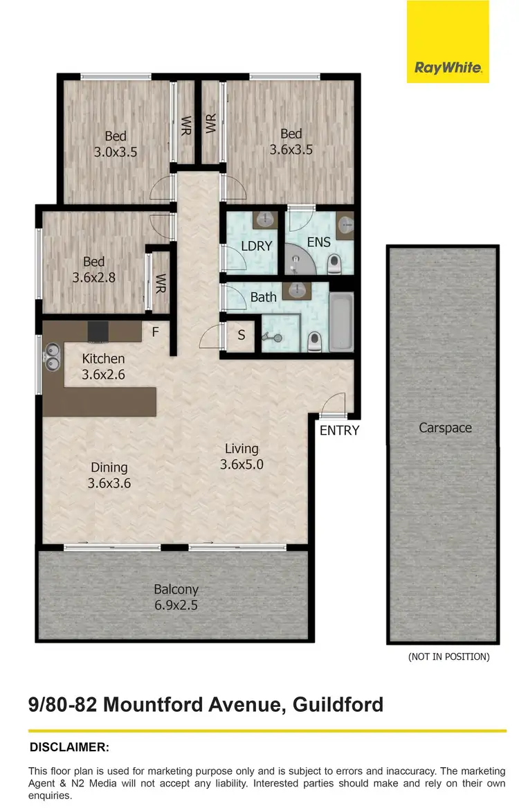 Floorplan of Homely apartment listing, 9/80-82 Mountford Avenue, Guildford NSW 2161
