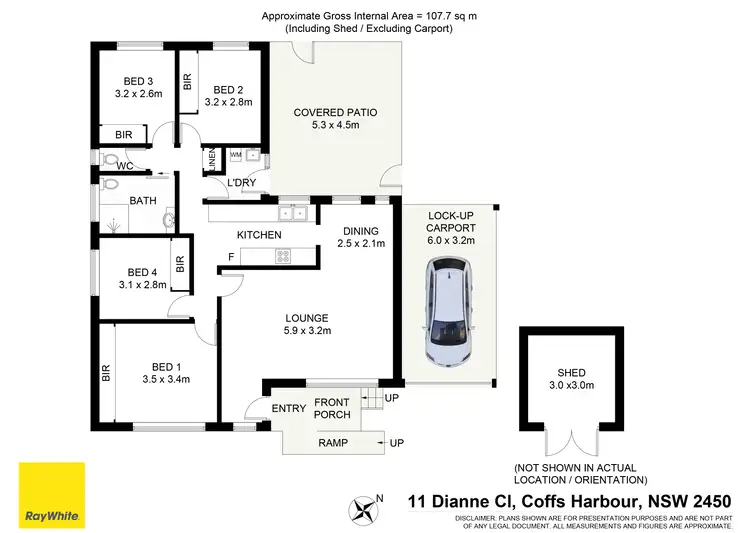 Floorplan of Homely house listing, 11 Dianne Close, Coffs Harbour NSW 2450