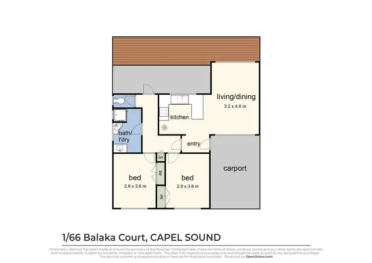 Floorplan of Homely unit listing, 1/66 Balaka Court, Capel Sound VIC 3940