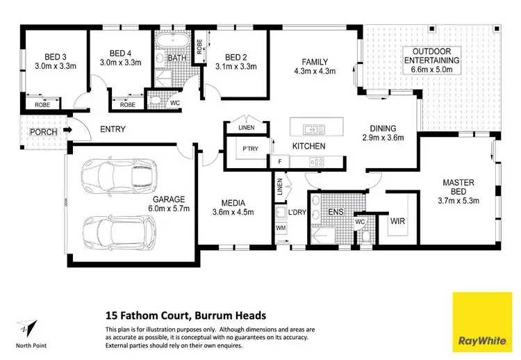 Floorplan of Homely house listing, 15 Fathom Court, Burrum Heads QLD 4659